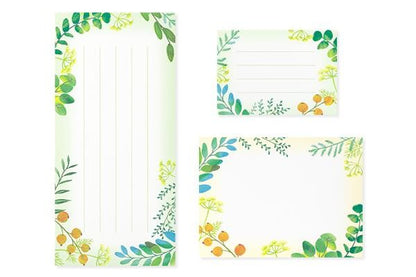 Midori 3-size assorted Message Pad - Green