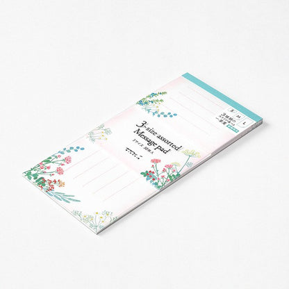 Midori 3-size assorted Message Pad - Botanical