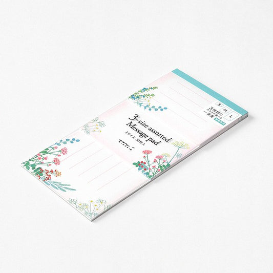 Midori 3-size assorted Message Pad - Botanical