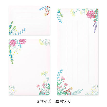 Midori 3-size assorted Message Pad - Botanical