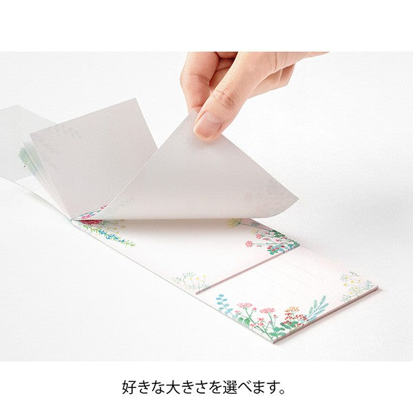 Midori 3-size assorted Message Pad - Botanical