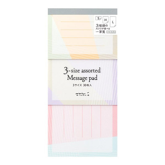 Midori 3-size assorted Message Pad - Colors