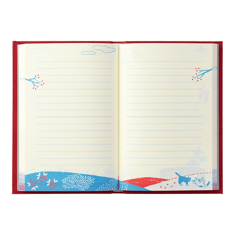 Journal with Midori Embroidery Bookmark | Cat
