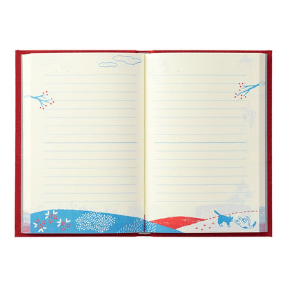 Journal with Midori Embroidery Bookmark | Cat
