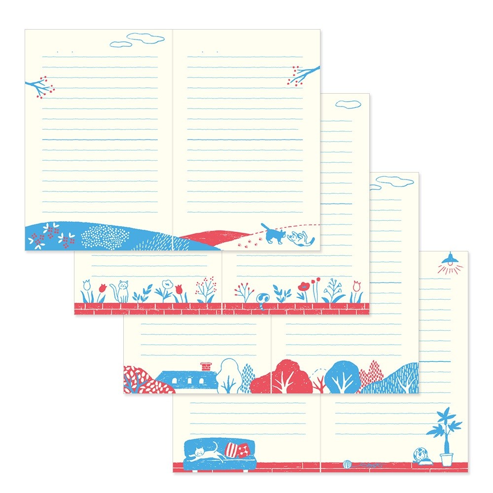 Journal with Midori Embroidery Bookmark | Cat