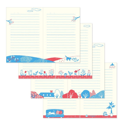 Journal with Midori Embroidery Bookmark | Cat