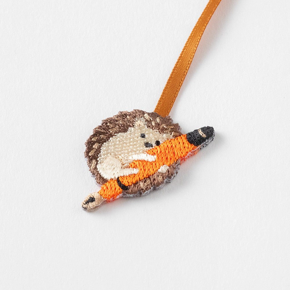 Embroidered Midori Bookmark Clip Hedgehog