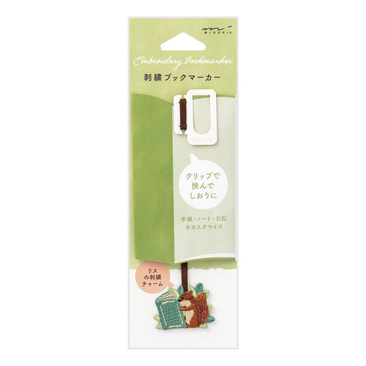 Zakładka haftowana Midori Bookmarker Clip Wiewiórka