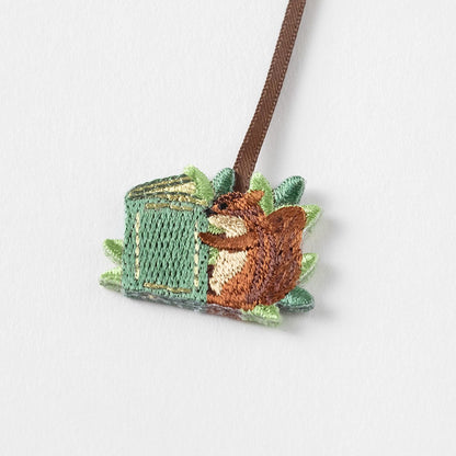 Midori Bookmarker Clip Embroidered Squirrel Bookmark
