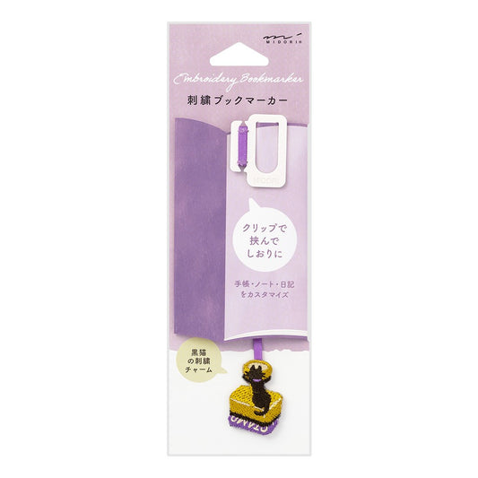 Zakładka haftowana Midori Bookmarker Clip Kot