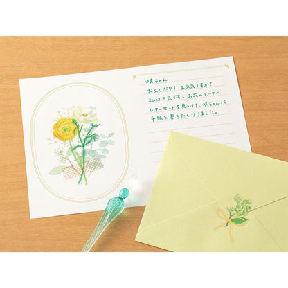 Midori Stationery 497 Bouquet Green