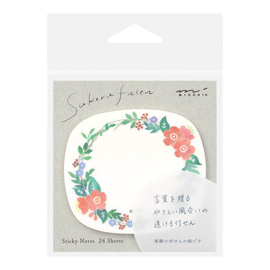 Midori Sakura Fusen Transparent Sticky Notes Wreath