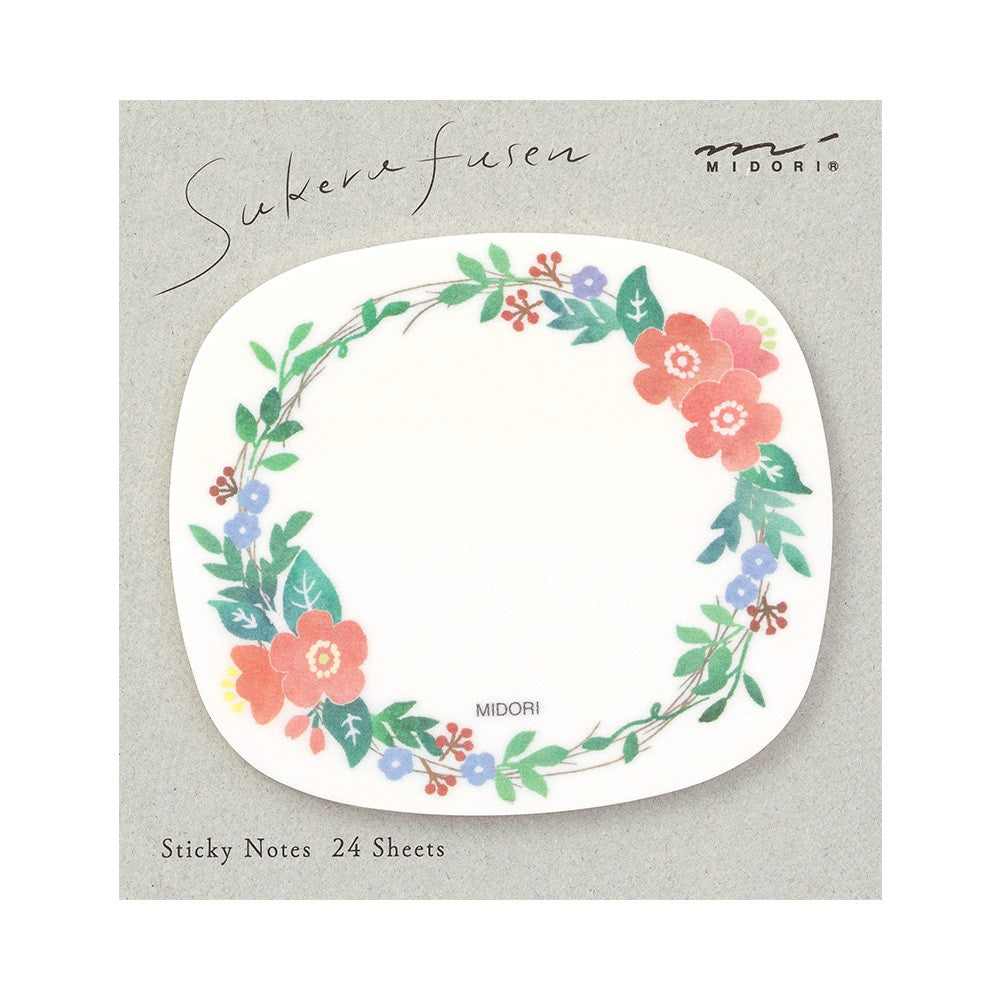 Midori Sakura Fusen Transparent Sticky Notes Wreath