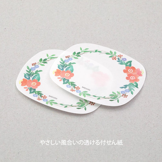 Midori Sakura Fusen Transparent Sticky Notes Wreath
