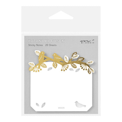 Midori Katanuki Fusen Foil Stamping Birds Sticky Notes