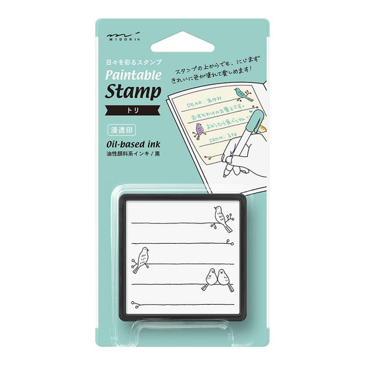 Midori Paintable Stamp Bird with Ink Pad
