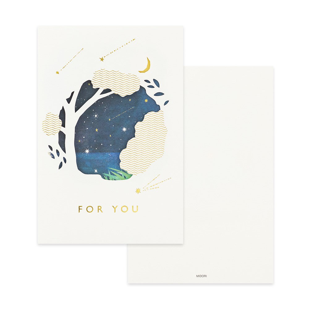 Midori Postcard with window - Starry Sky
