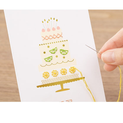 Midori Happy Birthday Embroidery Postcard