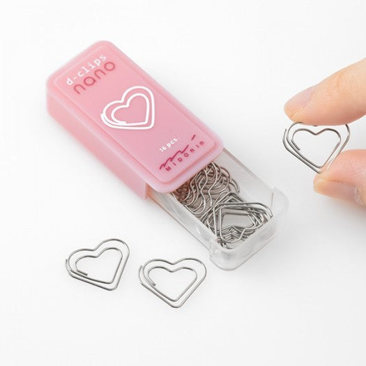 Midori D-Clips Nano Heart Paper Clips