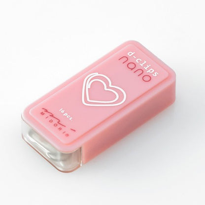 Midori D-Clips Nano Heart Paper Clips