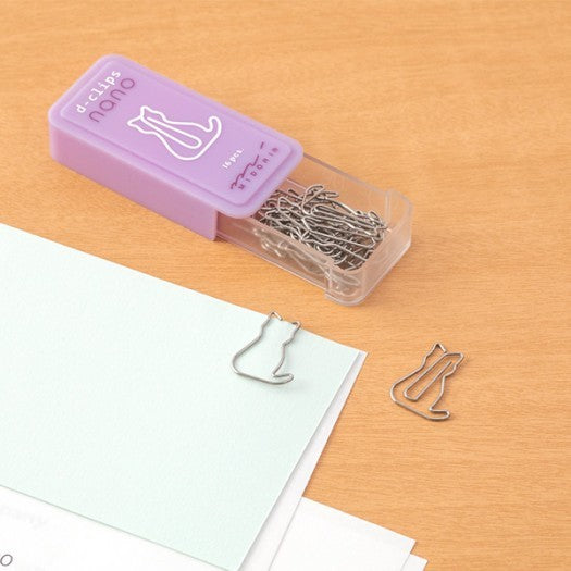 Spinacze Midori D-Clips Nano Kot