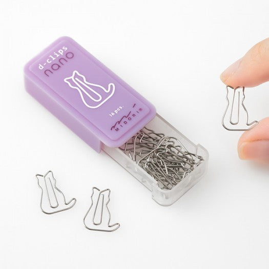 Spinacze Midori D-Clips Nano Kot