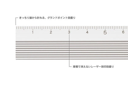 Linijka Midori 15 cm Srebrna