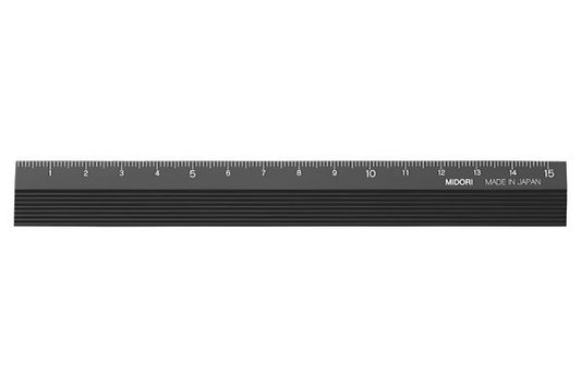 Midori Ruler 15 cm Black