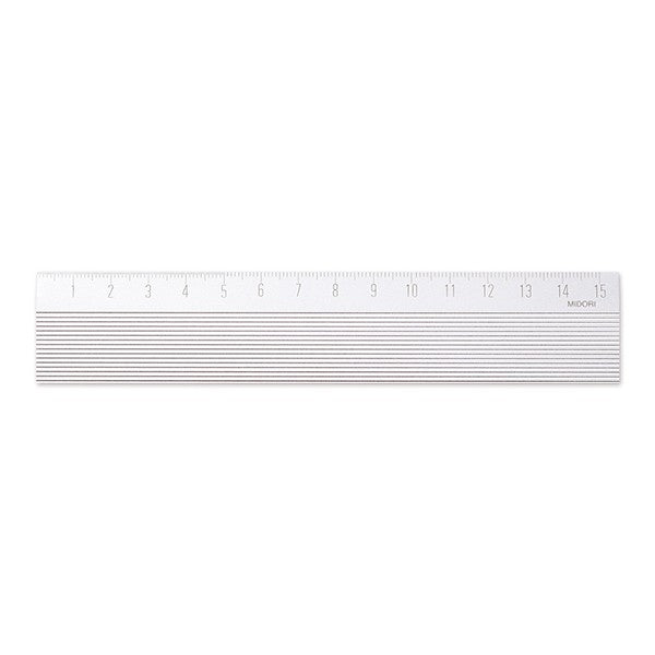 Midori 15 cm Silver Magnetic Ruler