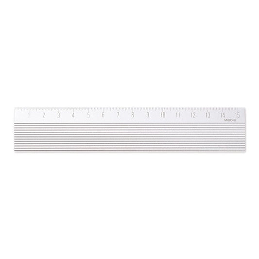 Midori 15 cm Silver Magnetic Ruler