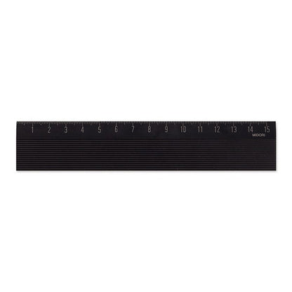Midori Magnetic Ruler 15 cm Black