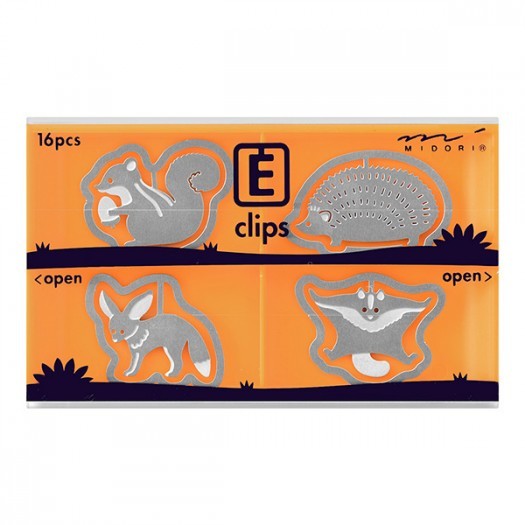 Midori E-Clips Woodland Animals Paper Clips