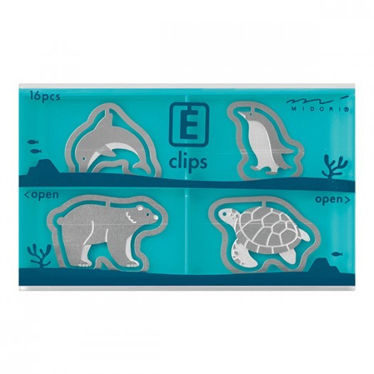 Midori E-Clips Aquatic Animals Paper Clips