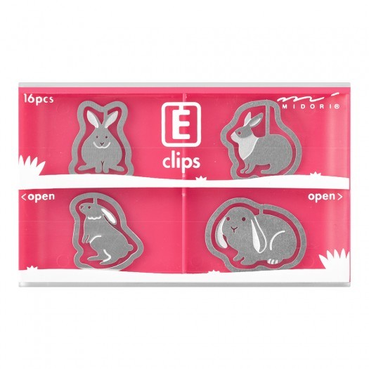 Spinacze do papieru Midori E-Clips Królik