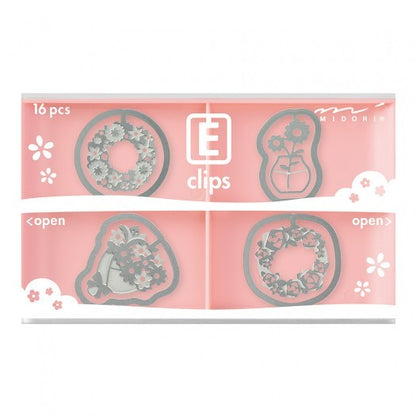 Midori E-Clips Paper Clips Flowers