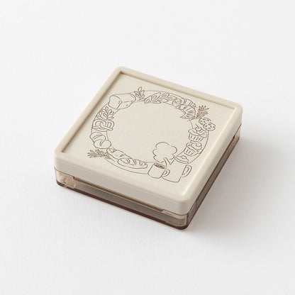 Pieczątka Midori Paintable Stamp Pre-inked Soft Color | Posiłki brązowa