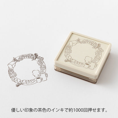 Pieczątka Midori Paintable Stamp Pre-inked Soft Color | Posiłki brązowa