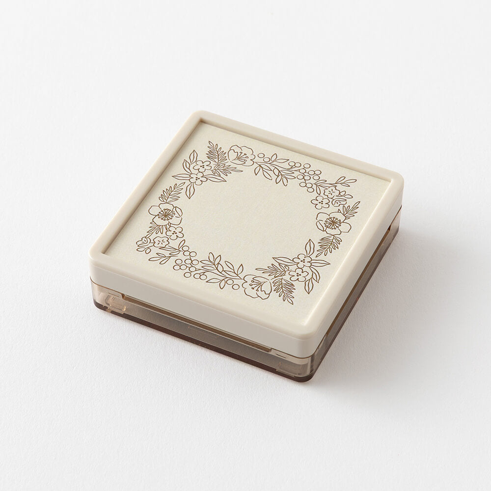 Pieczątka Midori Paintable Stamp Pre-inked Soft Color | Kwiaty brązowa