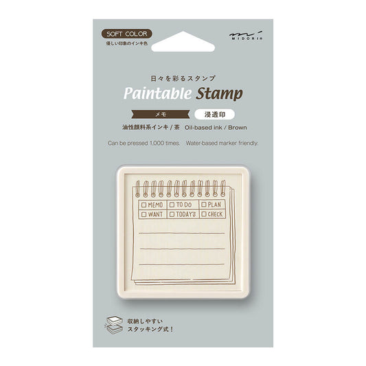 Pieczątka Midori Paintable Stamp Pre-inked Soft Color | Planowanie