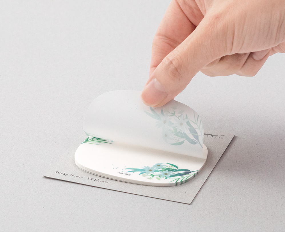 Midori Sakura Fusen Transparent Sticky Notes Leaves