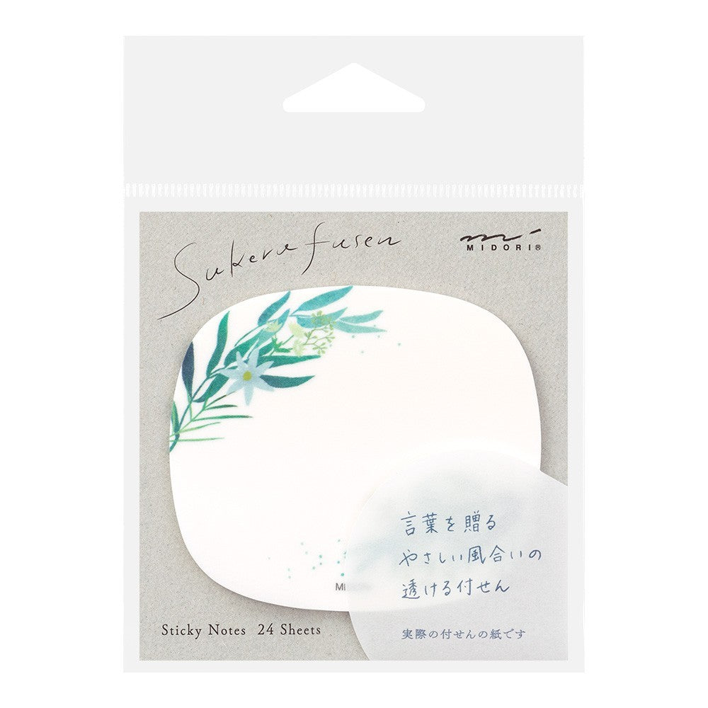 Midori Sakura Fusen Transparent Sticky Notes Leaves