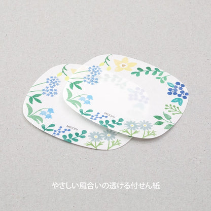 Midori Sakura Fusen Transparent Sticky Notes Wildflowers