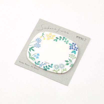 Midori Sakura Fusen Transparent Sticky Notes Wildflowers