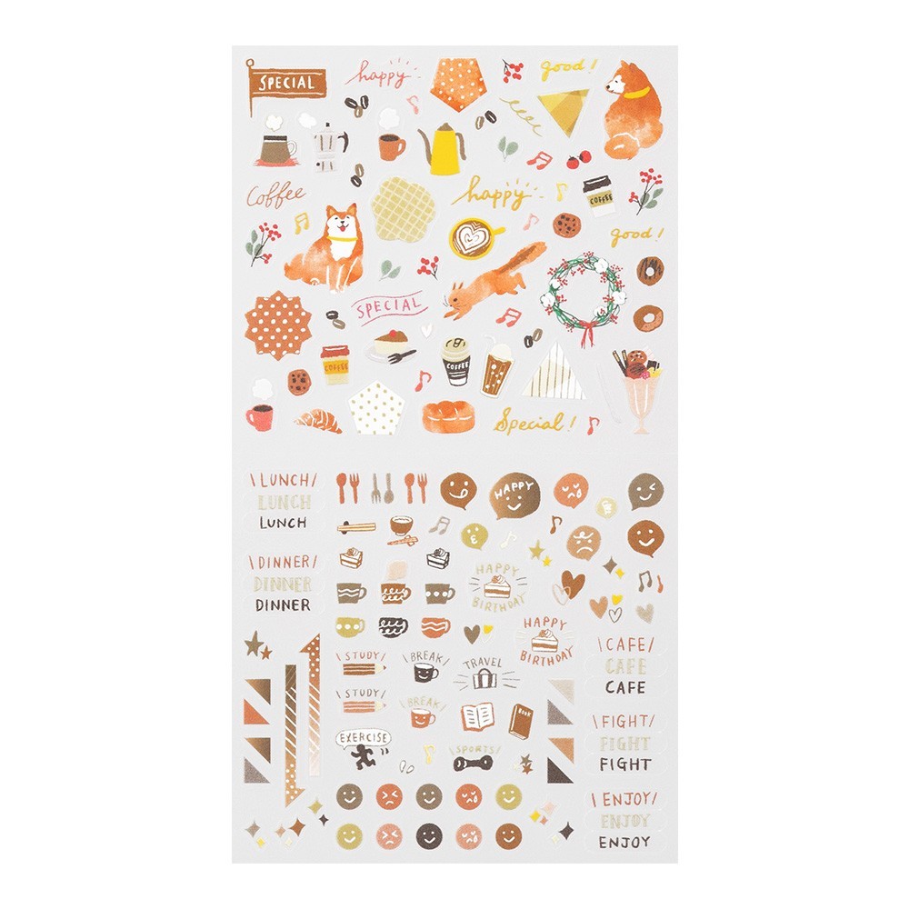 Midori Sticker Collection Stickers Color Brown