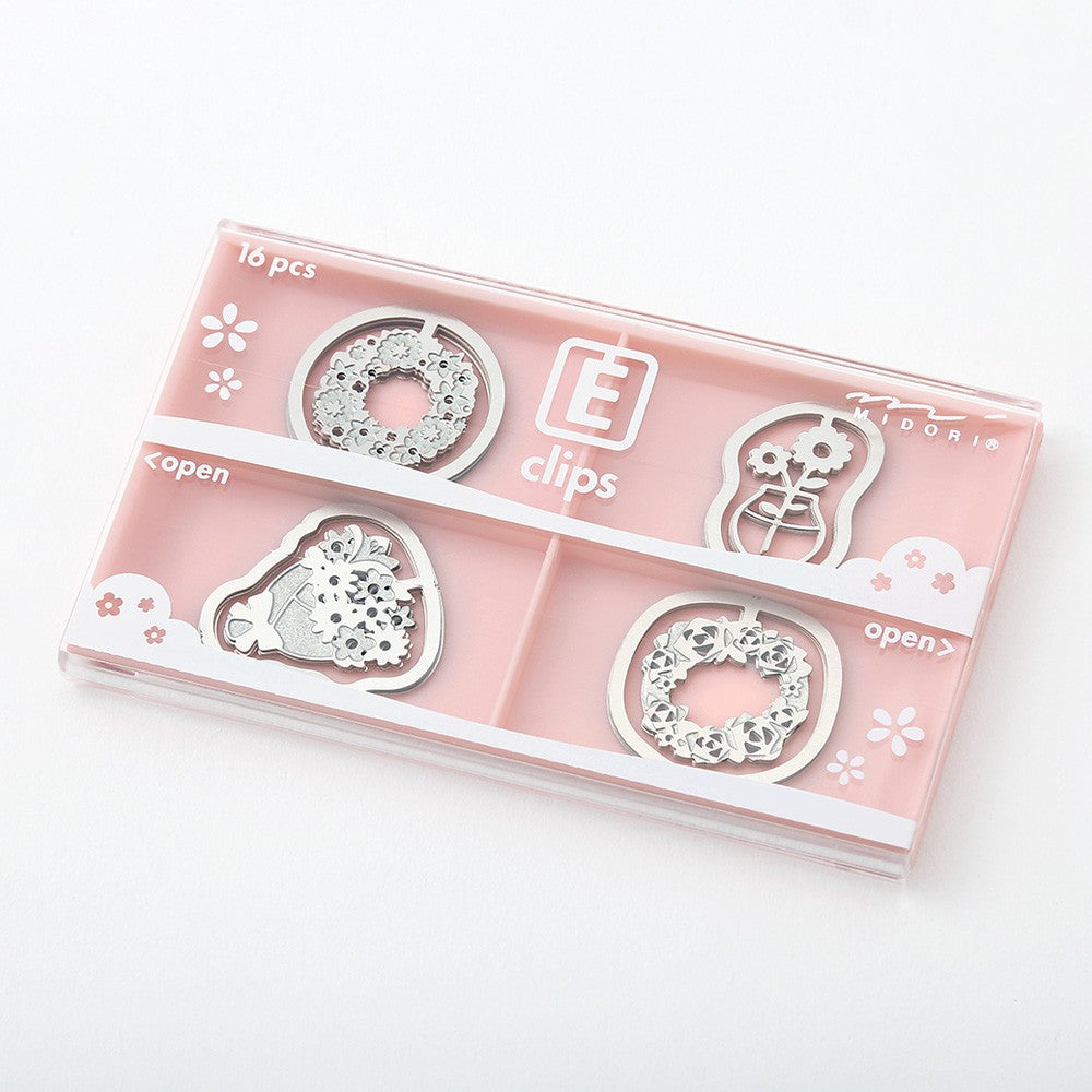 Midori E-Clips Paper Clips Flowers