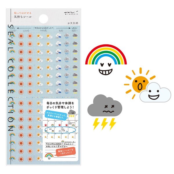 Midori Seal Collection Large Weather Stickers