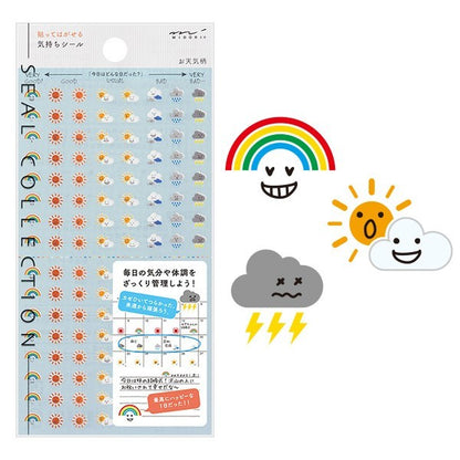 Midori Seal Collection Large Weather Stickers