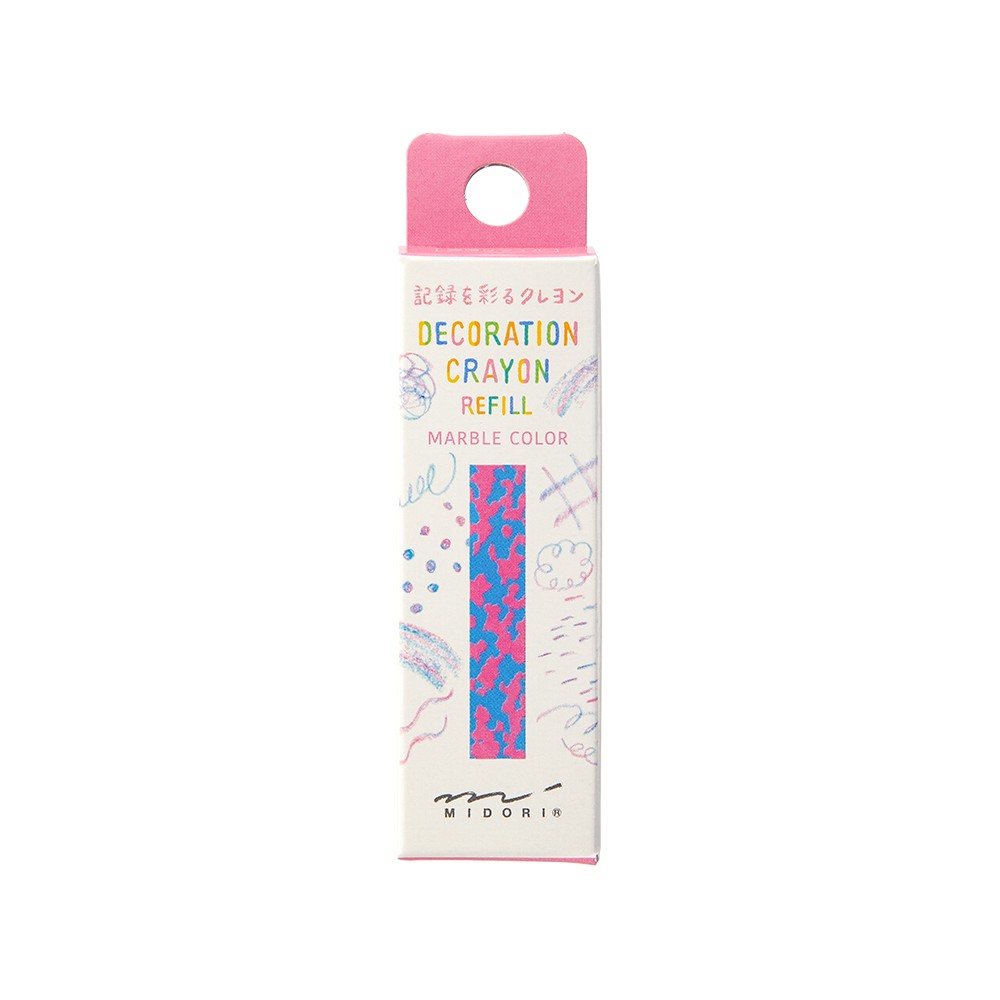 Midori Decorative Crayon Refill Pink and Blue