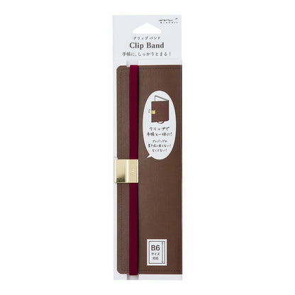 Midori Notebook Fastener Clip Band B6 Bordeaux