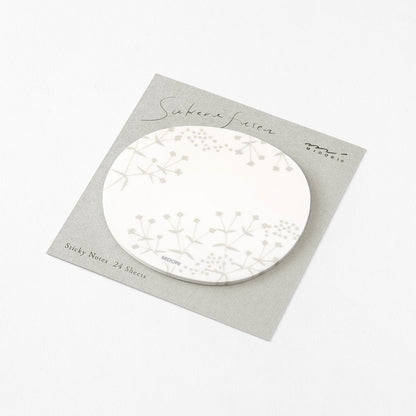 Midori Sakura Fusen Sticky Notes White flowers